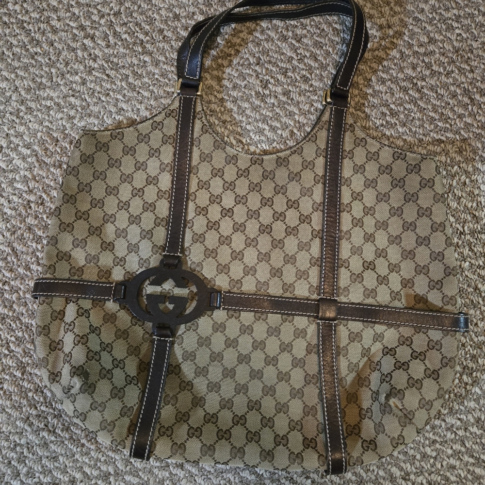 Gucci Beige and Brown Tote Bag